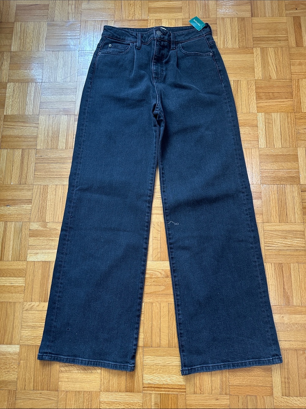 Guess Dark Black Wide-Leg High Waist Jeans